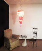 Spiral Prism Glass Chandelier - ∅ 15.7″ x H 39.4″Amber & Clear & NickelBlushlighting