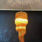 Spiral Prism Glass Chandelier - ∅ 15.7″ x H 39.4″Pink & NickelBlushlighting