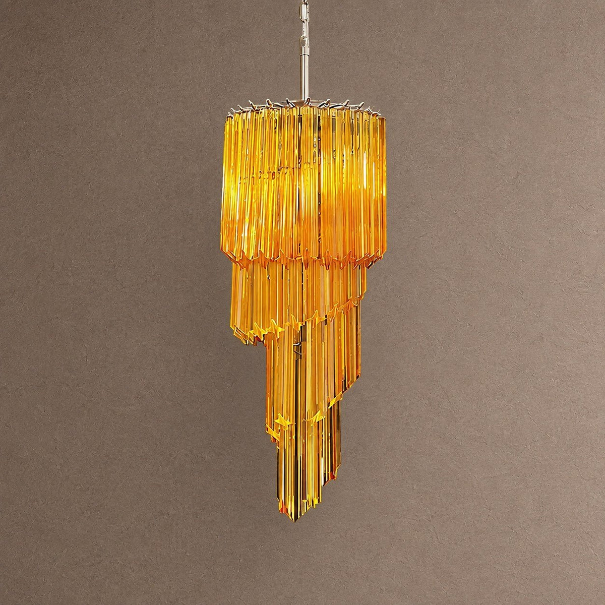 Spiral Prism Spiral Chandelier - ∅ 15.7″ x H 39.4″Pink & NickelBlushlighting