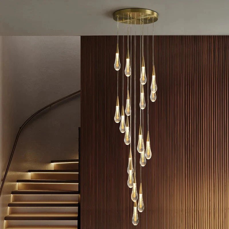 Spiral Raindrop Staircase Ceiling Lighting - 1 LightsWarm White 3000kBlushlighting
