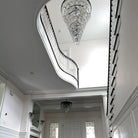 Spiral Tiered Crystal Chandelier in Black Finish - D19.7"*H25.6"Warm LightBlushlighting