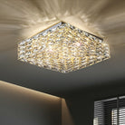 Square Crystal Flush Mounted Living/ Bedroom Chandelier Shining Ceiling Lighting Fixture For Hotel Decor