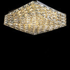 Square Crystal Flush Mounted Living/ Bedroom Chandelier Shining Ceiling Lighting Fixture For Hotel Decor
