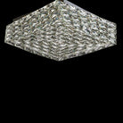 Square Crystal Flush Mounted Living/ Bedroom Chandelier Shining Ceiling Lighting Fixture For Hotel Decor