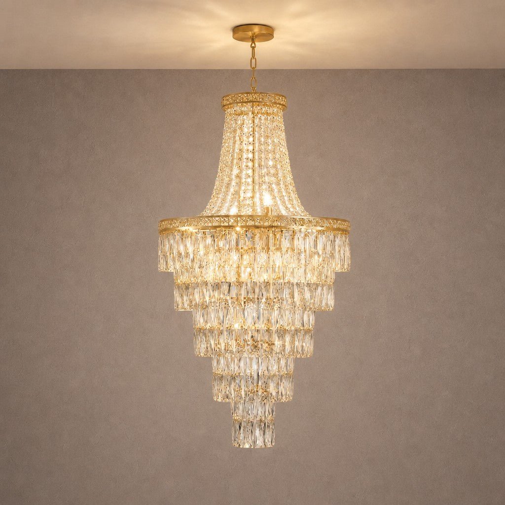Square Diamond Round Pendant 550 - Gold - Blushlighting