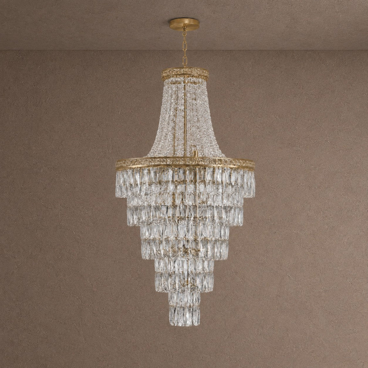 Square Diamond Round Pendant 550 - Gold - Blushlighting