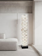 Stacked Alabaster Squares Floor Lamp - L 11 " x W 7.1 " x H 63 " / L 28cm x W 18cm x H 160cmWarm LightUS PlugBlushlighting
