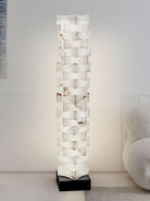 Stacked Alabaster Squares Floor Lamp - L 11 " x W 7.1 " x H 63 " / L 28cm x W 18cm x H 160cmWarm LightUS PlugBlushlighting