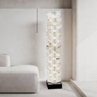 Stacked Alabaster Squares Floor Lamp - L 11 " x W 7.1 " x H 63 " / L 28cm x W 18cm x H 160cmWarm LightUS PlugBlushlighting