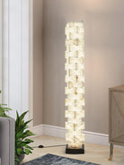 Stacked Alabaster Squares Floor Lamp - L 11 " x W 7.1 " x H 63 " / L 28cm x W 18cm x H 160cmWarm LightUS PlugBlushlighting