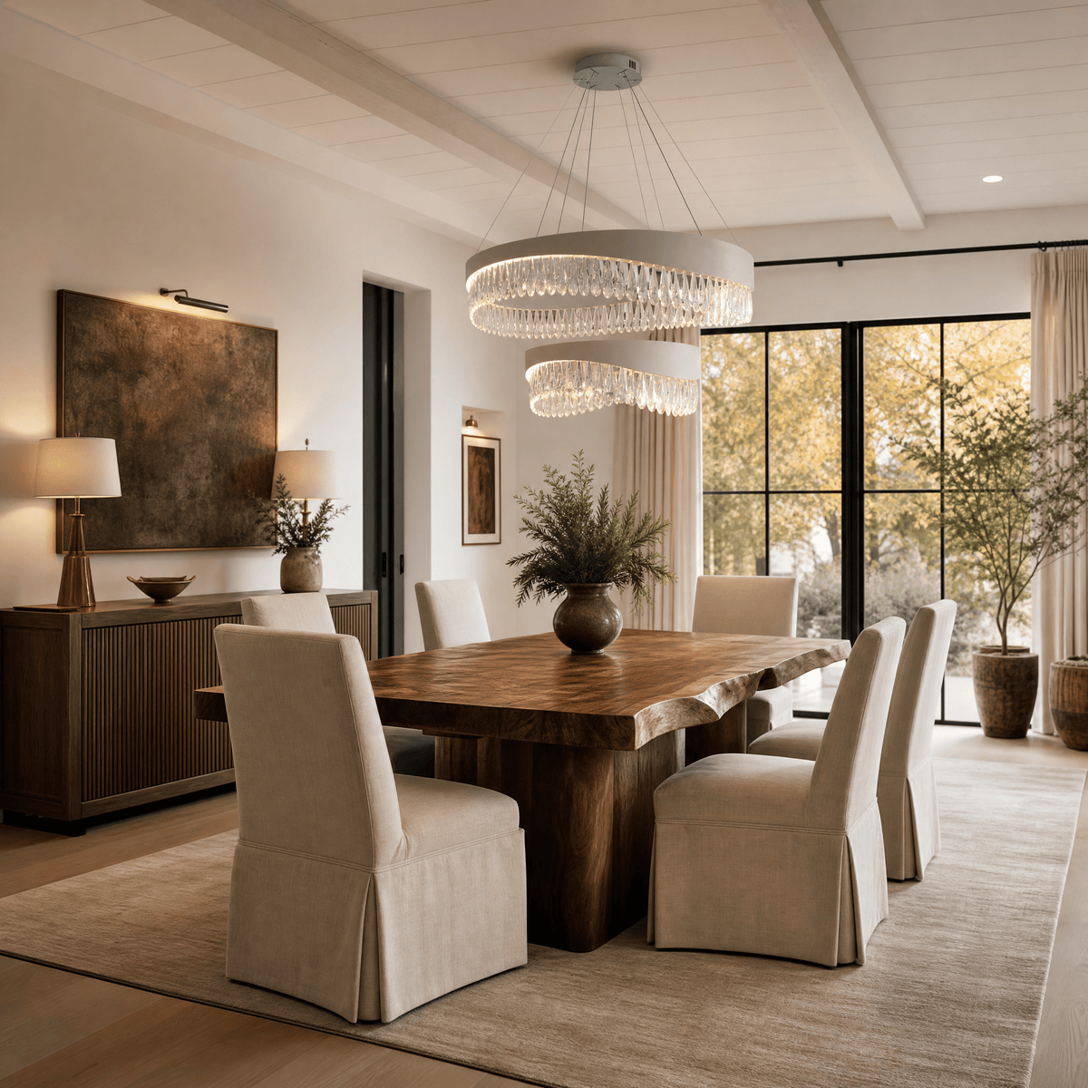 Stagno Crystal Duo Chandelier - Blushlighting