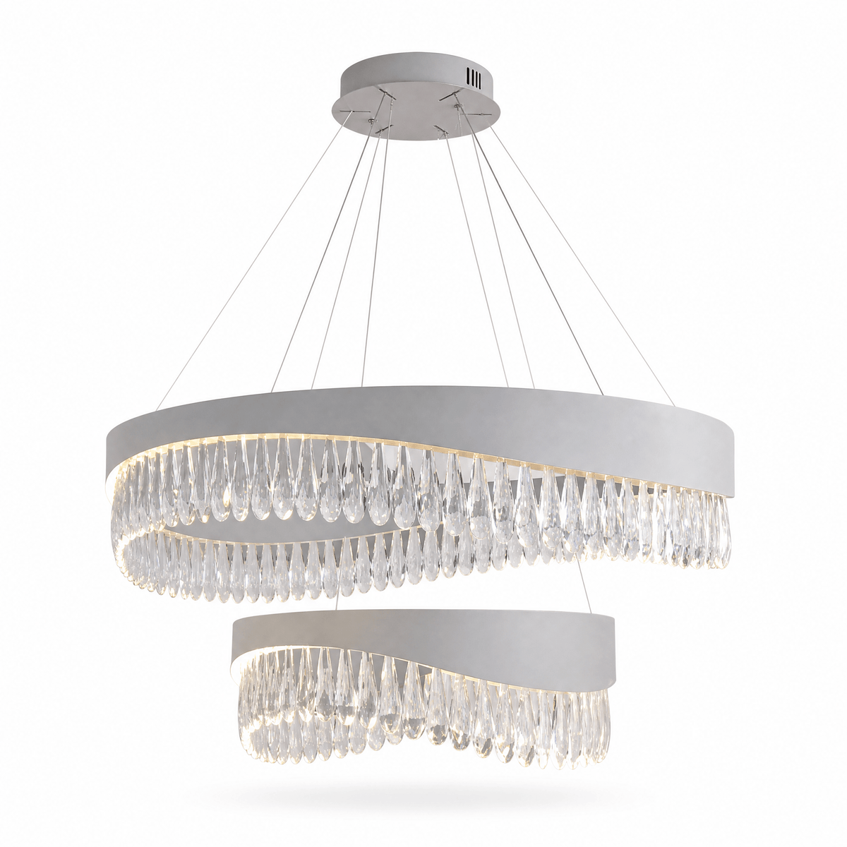 Stagno Crystal Duo Chandelier - Blushlighting