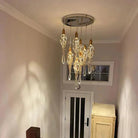 Stairwell Branch Strata Crystal Spiral Chandelier - Copper5 LightsBlushlighting