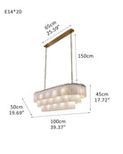 Stairwell Luxury Modern LED High Ceiling Large Alabaster Chandelier - 20 - light - L100*W50*H45CM/L39.37"*W19.69"*H17.72"Warm lightWhite + BrassBlushlighting