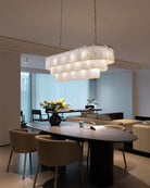 Stairwell Luxury Modern LED High Ceiling Large Alabaster Chandelier - 14 - light - L60*H45CM/L23.62"*H17.72"Warm lightWhite + BrassBlushlighting