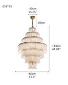 Stairwell Luxury Modern LED High Ceiling Large Alabaster Chandelier - 35 - light - L80*H45CM/L31.5“*H17.72"Warm lightWhite + BrassBlushlighting