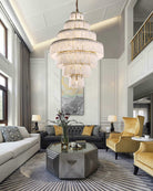 Stairwell Luxury Modern LED High Ceiling Large Alabaster Chandelier - 14 - light - L60*H45CM/L23.62"*H17.72"Warm lightWhite + BrassBlushlighting