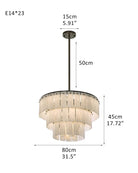 Stairwell Luxury Modern LED High Ceiling Large Alabaster Chandelier - 23 - light - L80*H45CM/L31.5“*H17.72"Warm lightWhite + BrassBlushlighting