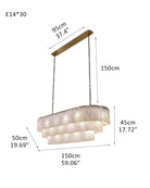 Stairwell Luxury Modern LED High Ceiling Large Alabaster Chandelier - 30 - light - L150*W50*H45CM/L59.06“*W19.69“*H17.72"Warm lightWhite + BrassBlushlighting