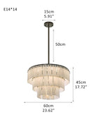 Stairwell Luxury Modern LED High Ceiling Large Alabaster Chandelier - 14 - light - L60*H45CM/L23.62"*H17.72"Warm lightWhite + BrassBlushlighting
