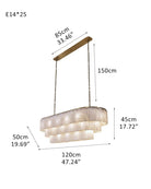 Stairwell Luxury Modern LED High Ceiling Large Alabaster Chandelier - 25 - light - L120*W50*H45CM/L47.24“*W19.69“*H17.72"Warm lightWhite + BrassBlushlighting