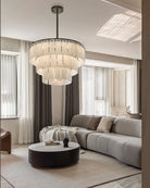 Stairwell Luxury Modern LED High Ceiling Large Alabaster Chandelier - 14 - light - L60*H45CM/L23.62"*H17.72"Warm lightWhite + BrassBlushlighting
