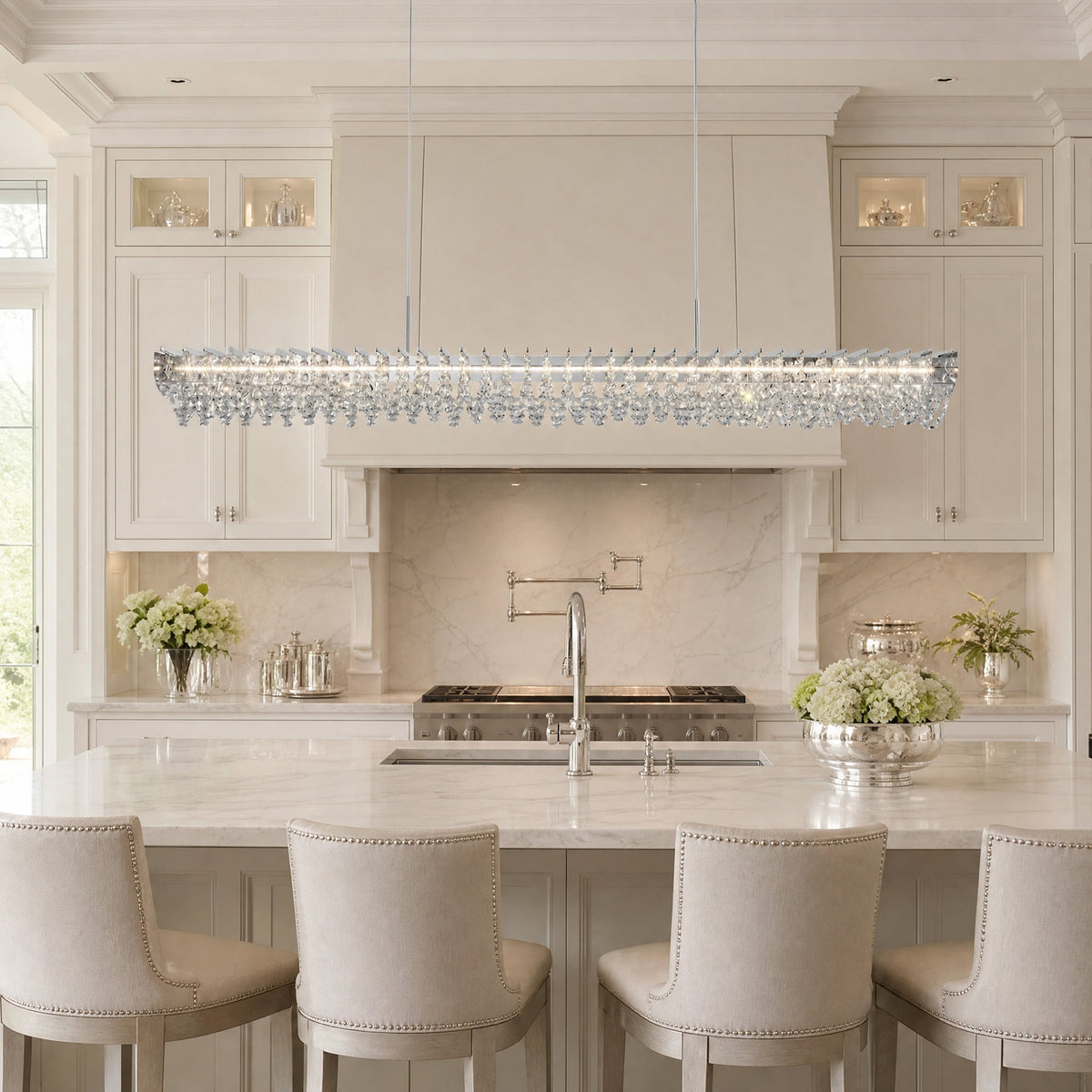 Stella Round Crystal Chandelier - Ø39.4" × H7.3" (Ø100 × H18.6 cm)Blushlighting