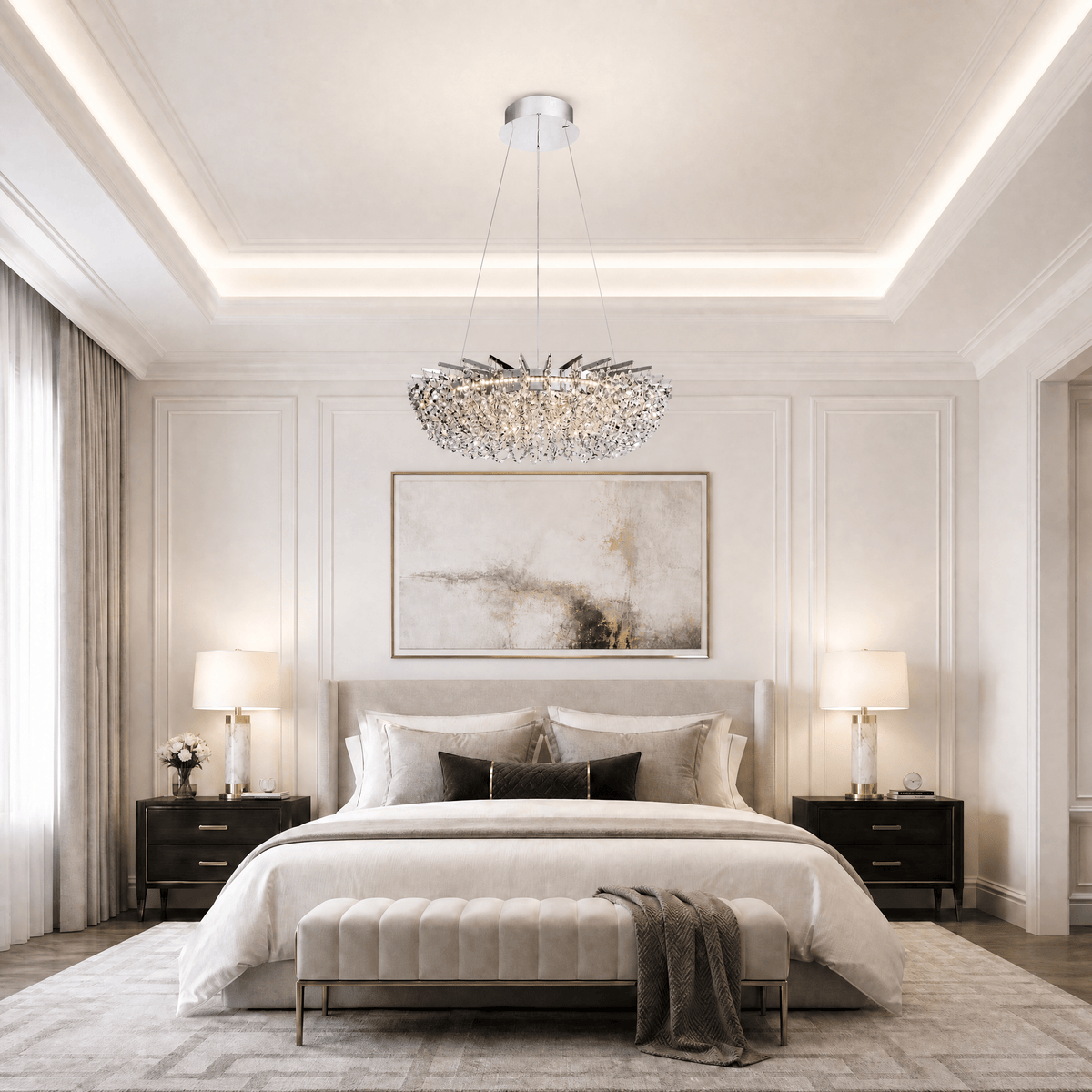 Stella Round Crystal Chandelier - Ø39.4" × H7.3" (Ø100 × H18.6 cm)Blushlighting