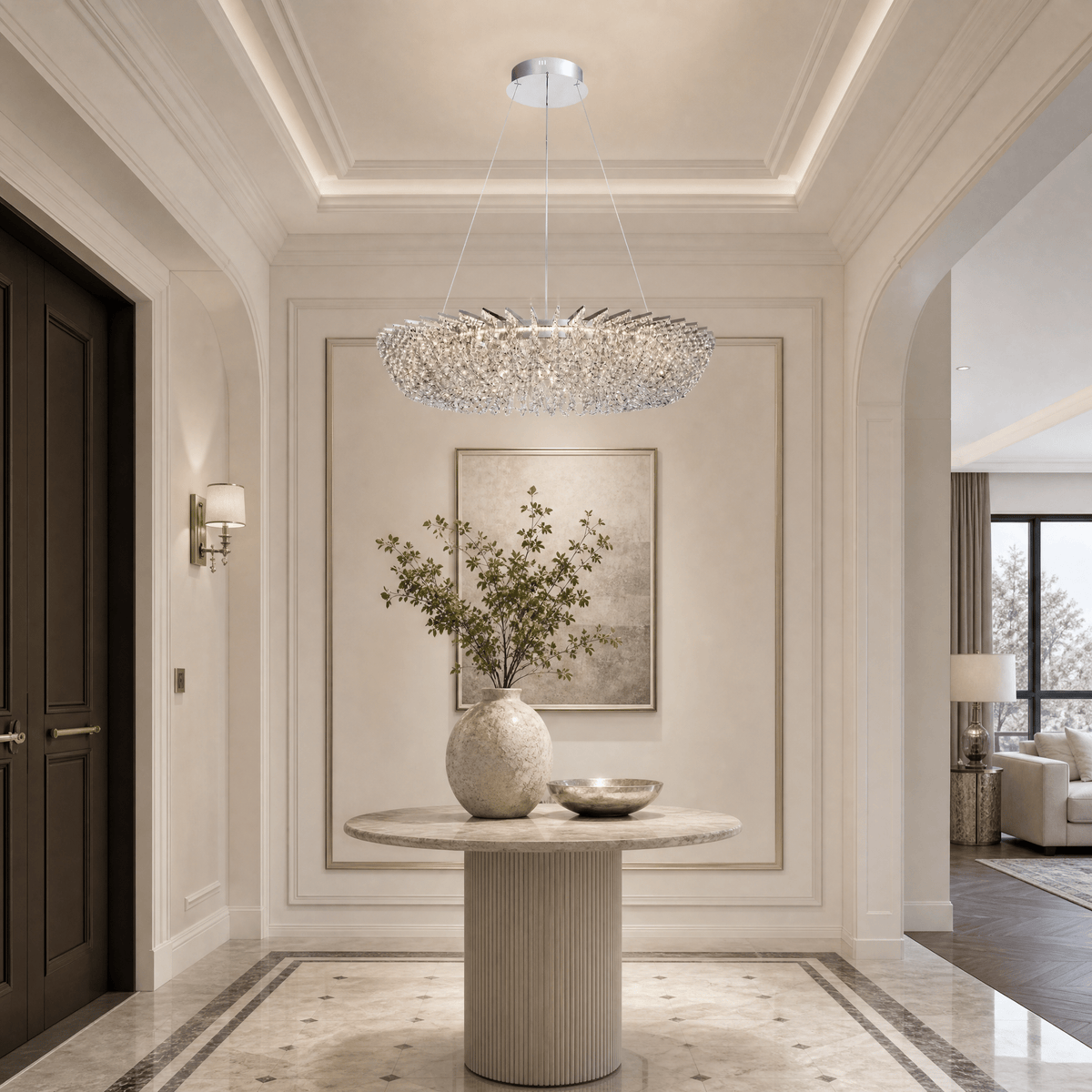 Stella Round Crystal Chandelier - Ø39.4" × H7.3" (Ø100 × H18.6 cm)Blushlighting