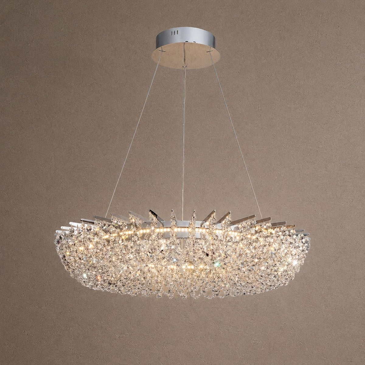 Stella Round Crystal Chandelier - Ø31.5" × H6.3" (Ø80 × H16 cm)Blushlighting
