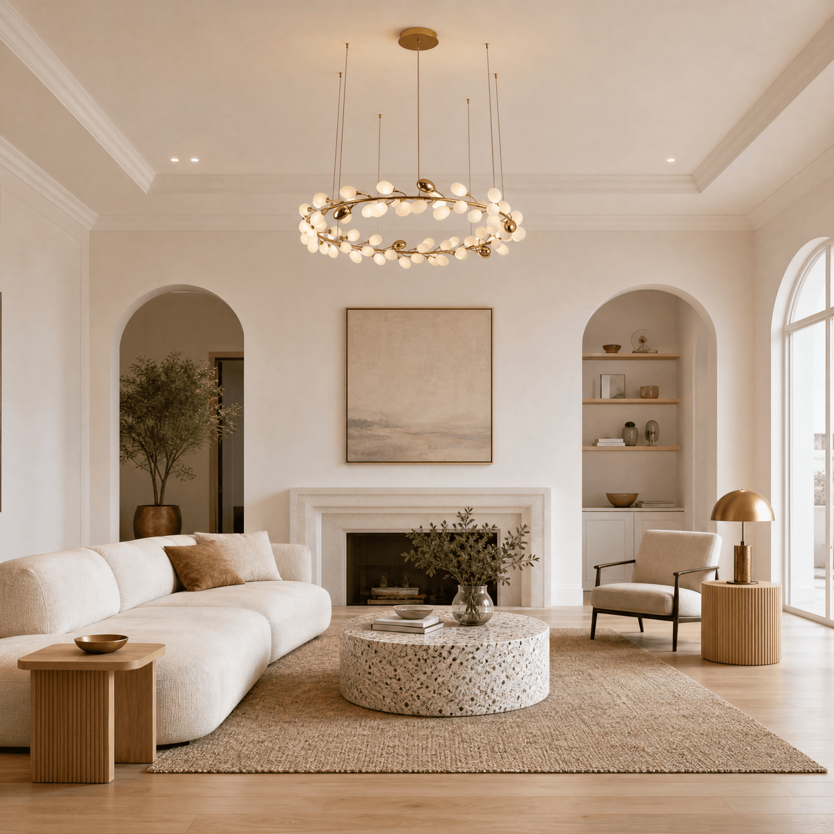 Stilla Brass Chandelier - Blushlighting