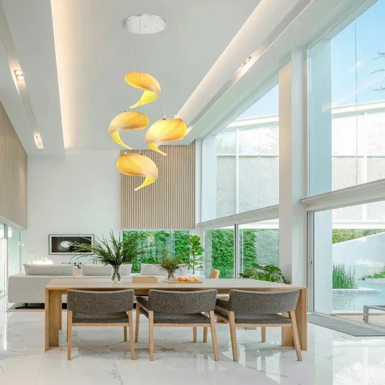 Storm Modern Pendant Chandelier - Light Wood2 LightsWarm White 3000KBlushlighting