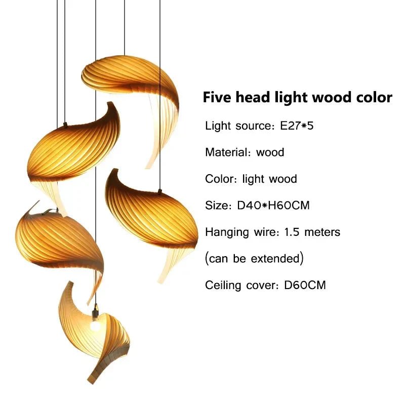 Storm Modern Pendant Chandelier - Light Wood2 LightsWarm White 3000KBlushlighting