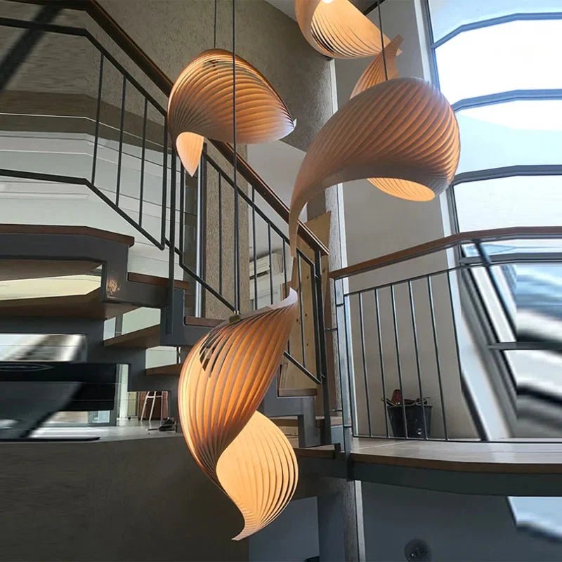 Storm Modern Pendant Chandelier - Dark Wood2 LightsWarm White 3000KBlushlighting