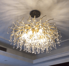 Stunning Tree Branch Crystal Chandelier with Clear Teardrop - shaped for Living/Dining Room - Round D31.5”*H21.7”/10 LightsGoldWarm LightBlushlighting