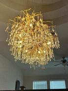 Stunning Tree Branch Crystal Chandelier with Clear Teardrop-shaped for Living/Dining Room-Chandeliers-Blushlighting