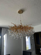 Stunning Tree Branch Crystal Chandelier with Clear Teardrop-shaped for Living/Dining Room-Chandeliers-Blushlighting