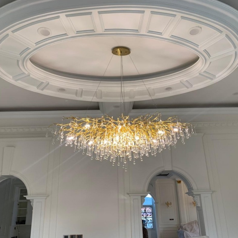 Stunning Tree Branch Crystal Chandelier with Clear Teardrop-shaped for Living/Dining Room-Chandeliers-Blushlighting