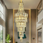 Stylish Foyer Long Staircase Chandelier Large Crystal Ceiling Lighting Fixture For Living Room Decoration-Chandeliers-Blushlighting-Blushlighting