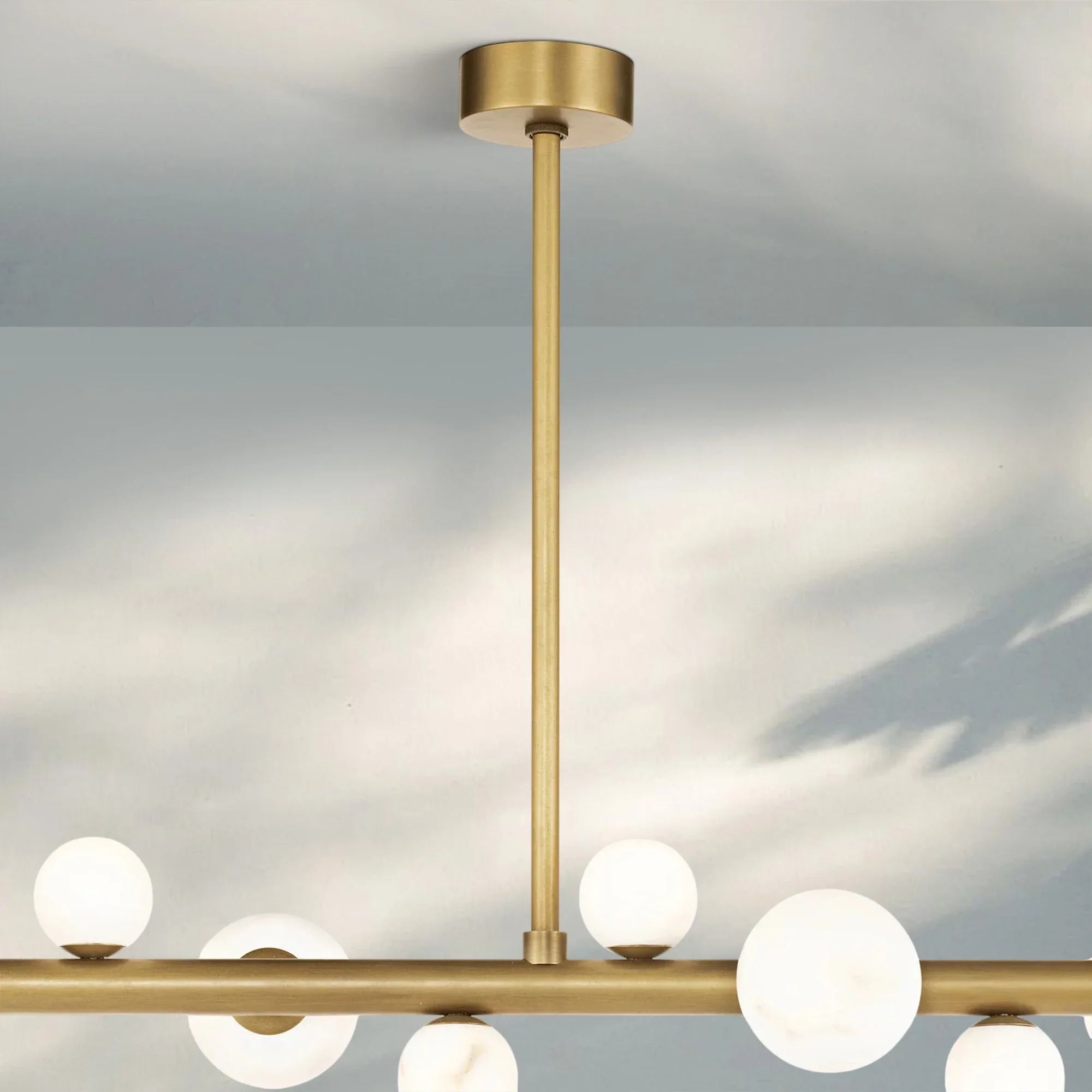 Stylox Linear Alabaster Ball Chandelier-chandeliers for dining room,chandeliers for stairways,chandeliers for foyer,chandeliers for bedrooms,chandeliers for kitchen,chandeliers for living room-Blushlighting