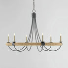Sullivan Round Iron & Rope Chandelier 39" - Blushlighting