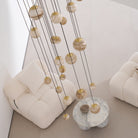 Sultana Alabaster Cluster Chandelier - 3 - Lights Size: ∅ 7.9″ x H 78.7″Gold & Natrue Alabaster ColorBlushlighting