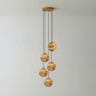 Sultana Alabaster Cluster Chandelier - 5 - Lights Size: ∅ 7.9″ x H 78.7″Gold & Natrue Alabaster ColorBlushlighting