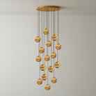 Sultana Alabaster Cluster Chandelier - 16 - Lights Size: ∅ 19.7″ x H 118″Gold & Natrue Alabaster ColorBlushlighting