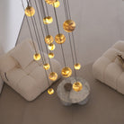 Sultana Alabaster Cluster Chandelier - 3 - Lights Size: ∅ 7.9″ x H 78.7″Gold & Natrue Alabaster ColorBlushlighting