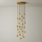 Sultana Alabaster Cluster Chandelier - 25 - Lights Size: ∅ 23.6″ x H 157.5″Gold & Natrue Alabaster ColorBlushlighting