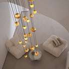Sultana Alabaster Cluster Chandelier - 3 - Lights Size: ∅ 7.9″ x H 78.7″Gold & Natrue Alabaster ColorBlushlighting