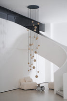 Sultana Alabaster Cluster Chandelier - 3 - Lights Size: ∅ 7.9″ x H 78.7″Gold & Natrue Alabaster ColorBlushlighting