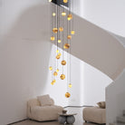 Sultana Alabaster Cluster Chandelier - 3 - Lights Size: ∅ 7.9″ x H 78.7″Gold & Natrue Alabaster ColorBlushlighting