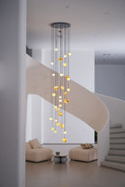 Sultana Alabaster Cluster Chandelier - 3 - Lights Size: ∅ 7.9″ x H 78.7″Gold & Natrue Alabaster ColorBlushlighting